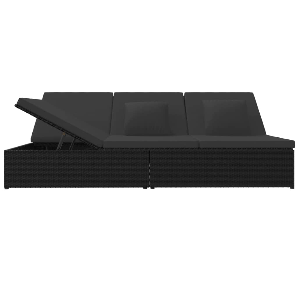 fleksibel soleng med hynder polyrattan sort