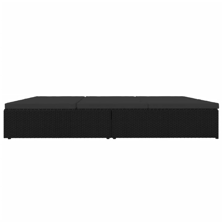 fleksibel soleng med hynder polyrattan sort