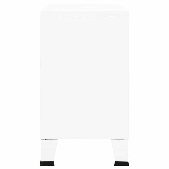 skænk 105x35x62 cm metal og glas hvid