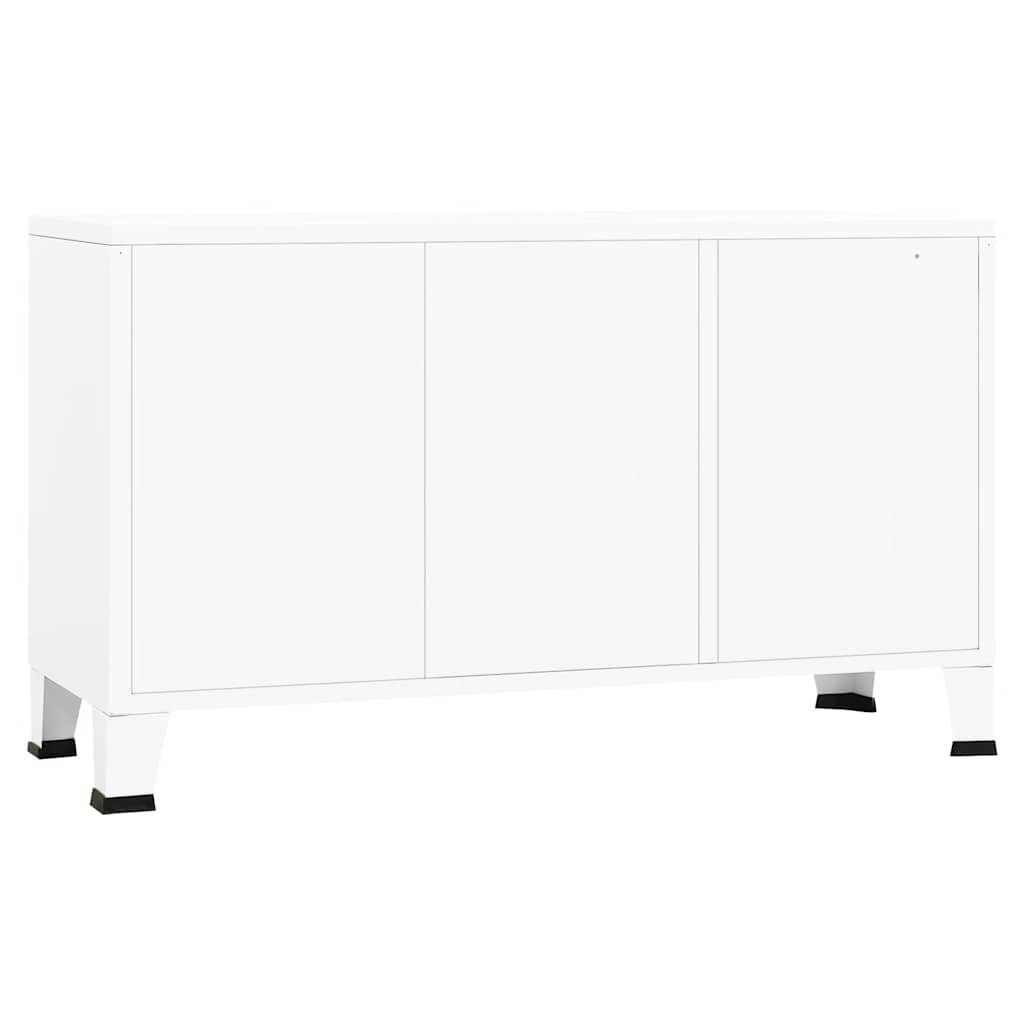 skænk 105x35x62 cm metal og glas hvid