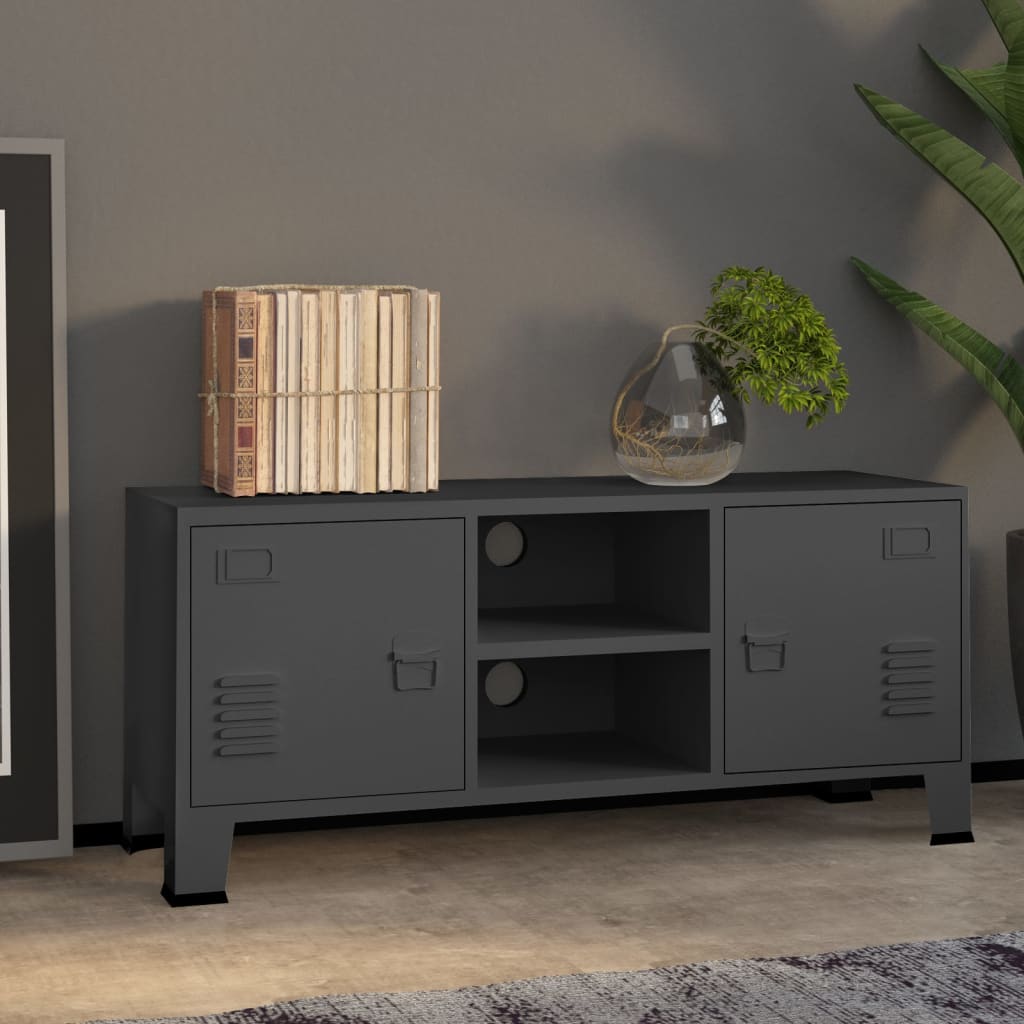 industrielt tv-skab 105x35x42 cm antracitgrå