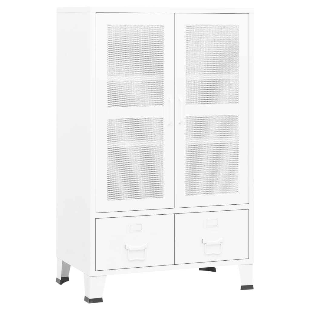 industrielt opbevaringsskab 70x40x115 cm metal hvid