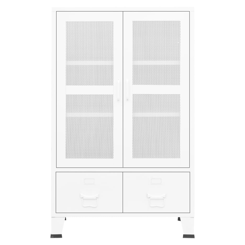 industrielt opbevaringsskab 70x40x115 cm metal hvid