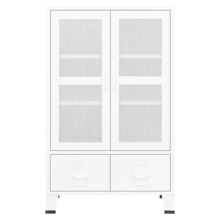 industrielt opbevaringsskab 70x40x115 cm metal hvid