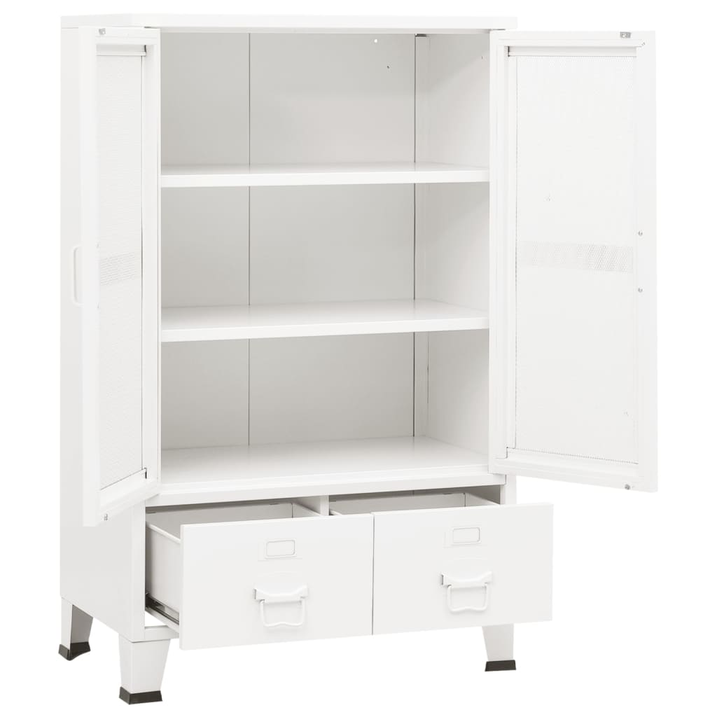 industrielt opbevaringsskab 70x40x115 cm metal hvid