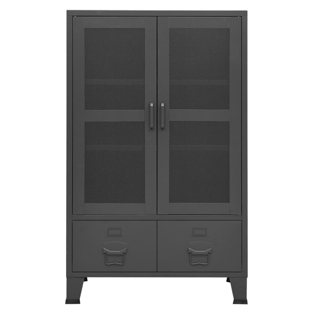 industrielt opbevaringsskab 70x40x115 cm metal antracitgrå