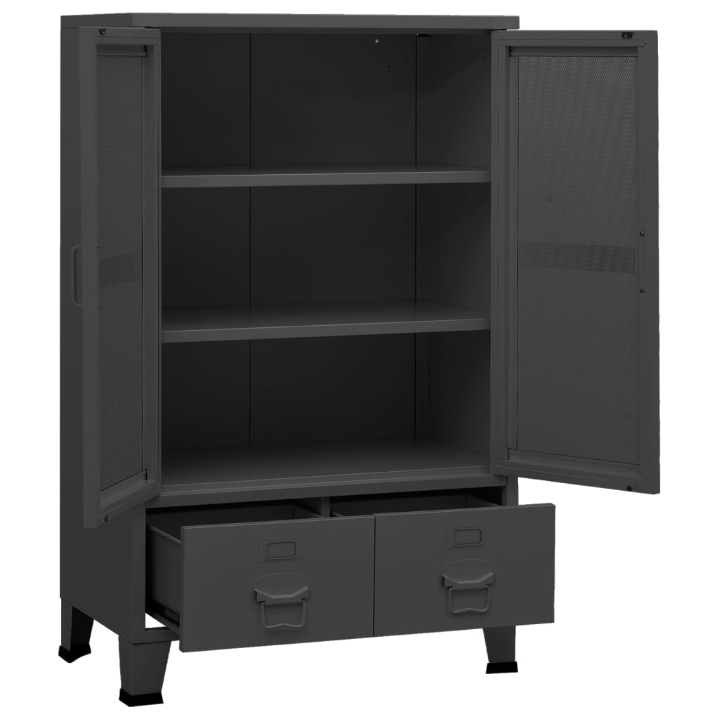 industrielt opbevaringsskab 70x40x115 cm metal antracitgrå