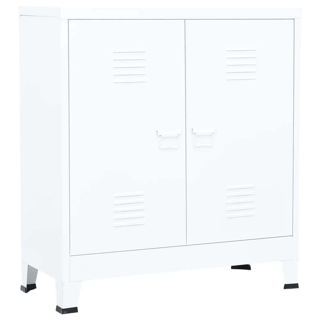 industrielt opbevaringsskab 90x40x100 cm stål hvid