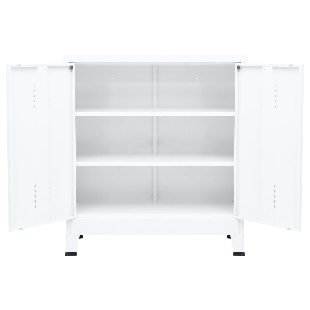 industrielt opbevaringsskab 90x40x100 cm stål hvid
