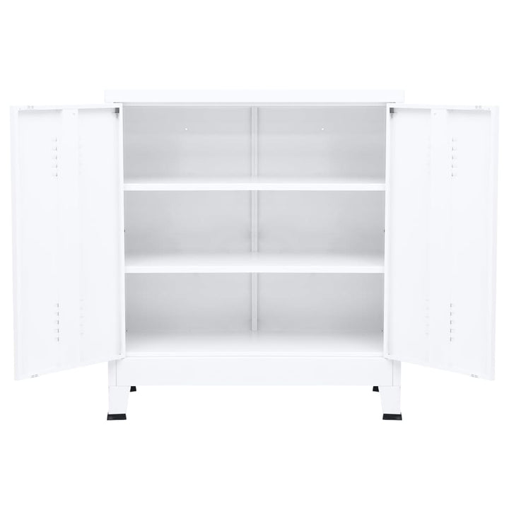 industrielt opbevaringsskab 90x40x100 cm stål hvid