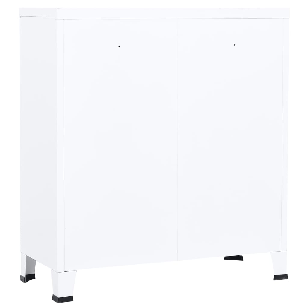 industrielt opbevaringsskab 90x40x100 cm stål hvid
