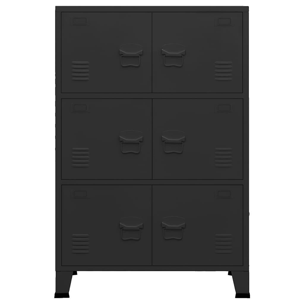 industrielt opbevaringsskab 75x40x115 cm metal sort