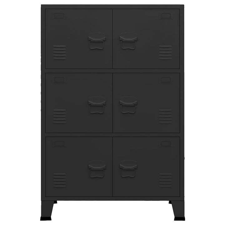 industrielt opbevaringsskab 75x40x115 cm metal sort