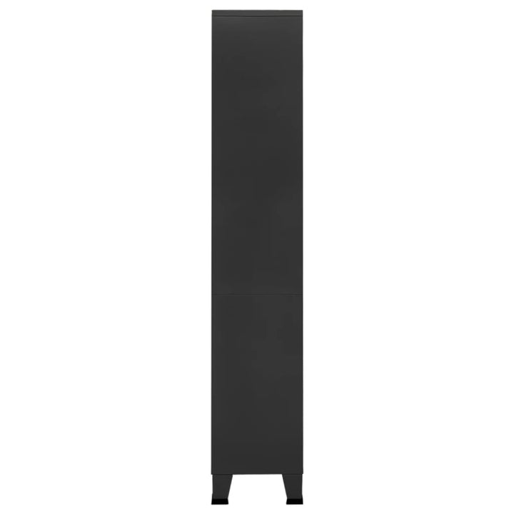 industriel bogreol 80x32x180 cm stål antracitgrå