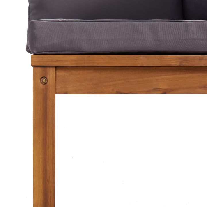 loungesæt til haven 6 dele med hynde massivt akacietræ