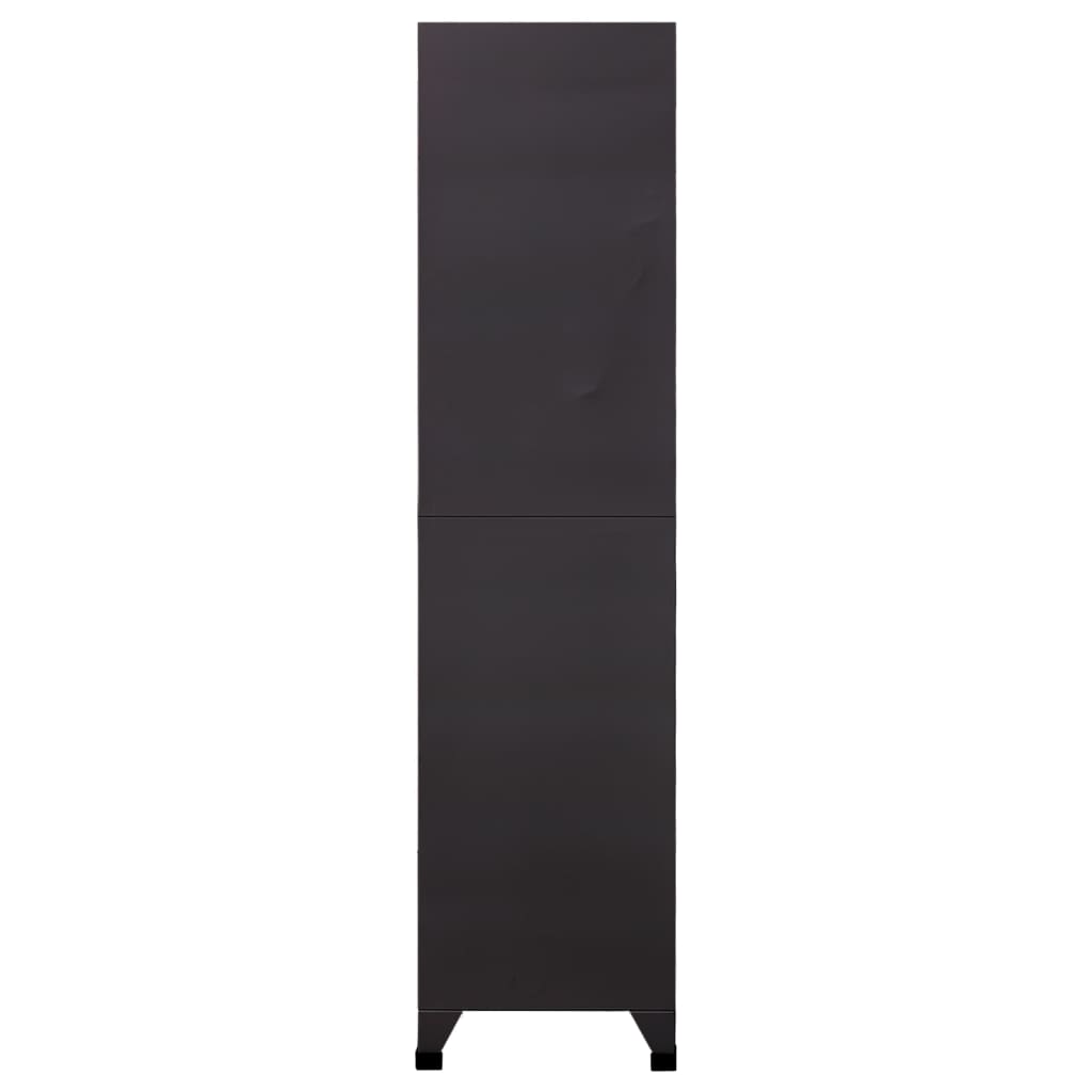 skab 90x45x180 cm stål antracitgrå og rød