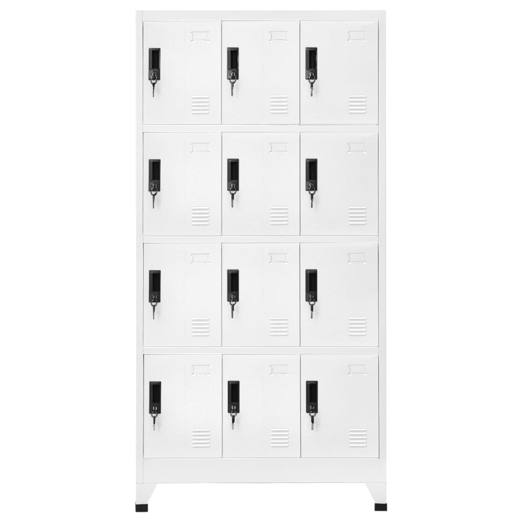 skab 90x45x180 cm stål hvid