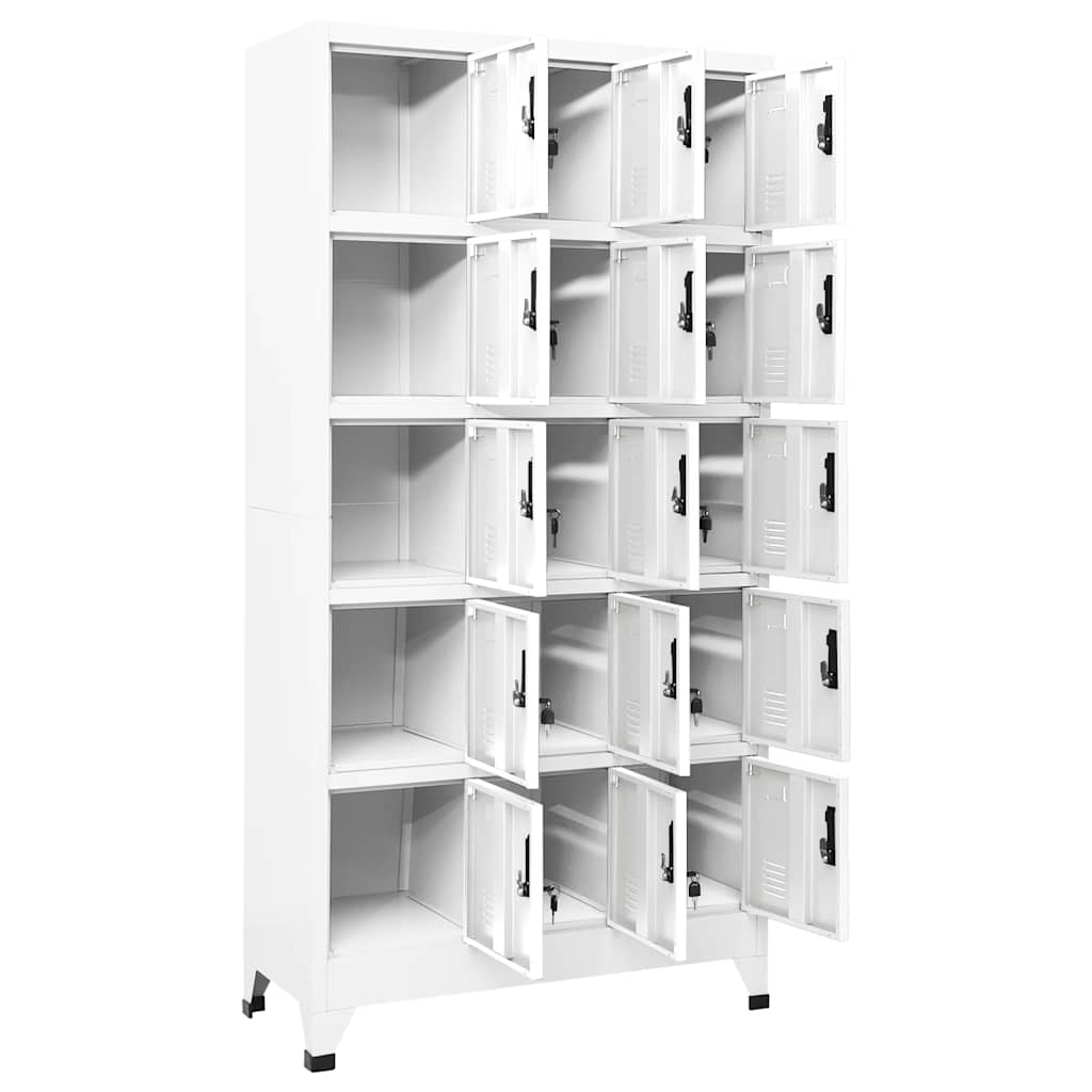 skab 90x40x180 cm stål hvid