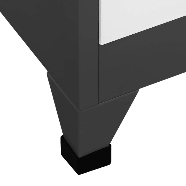 skab 90x40x180 cm stål antracitgrå og hvid