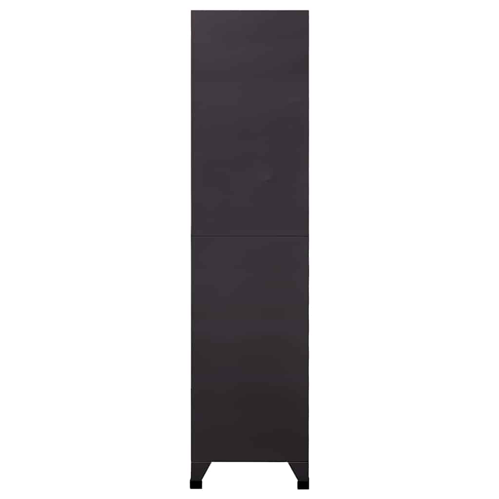 skab 90x40x180 cm stål antracitgrå og rød