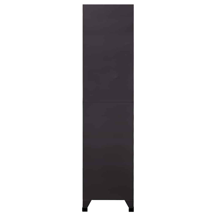 skab 90x40x180 cm stål antracitgrå og rød