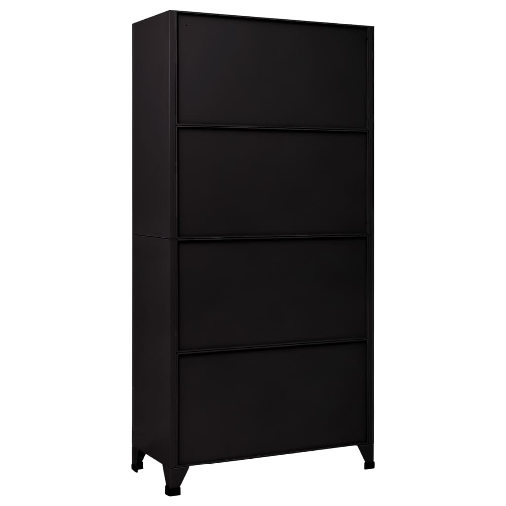 skab 90x40x180 cm stål sort