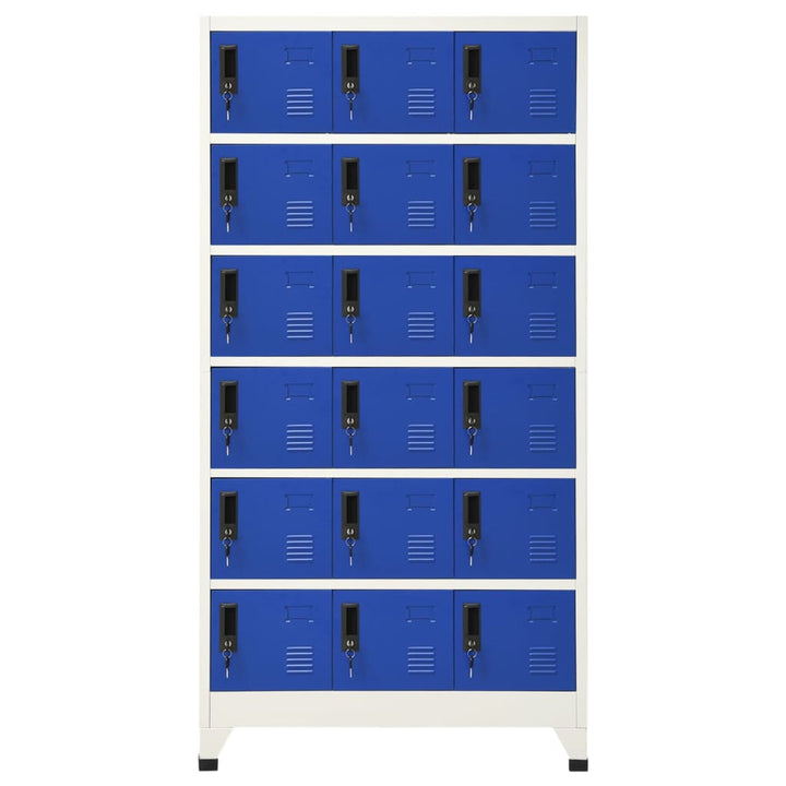 skab 90x40x180 cm stål grå og blå