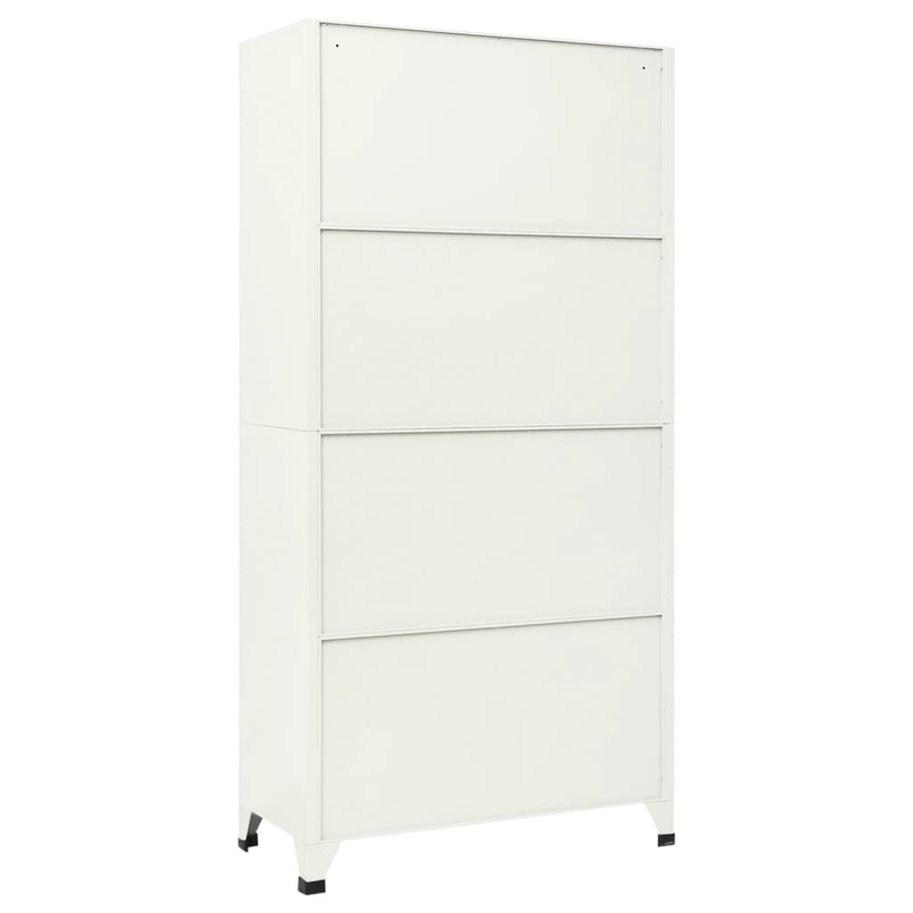 skab 90x40x180 cm stål grå og blå