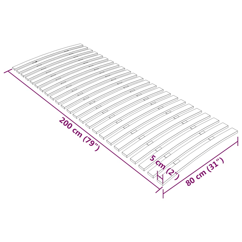 sengelameller med 24 lameller 80x200 cm