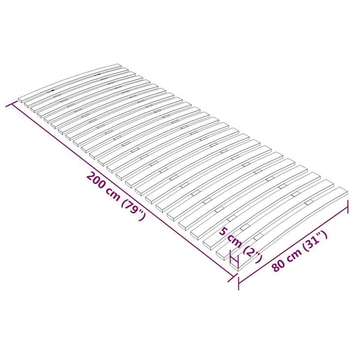 sengelameller med 24 lameller 80x200 cm