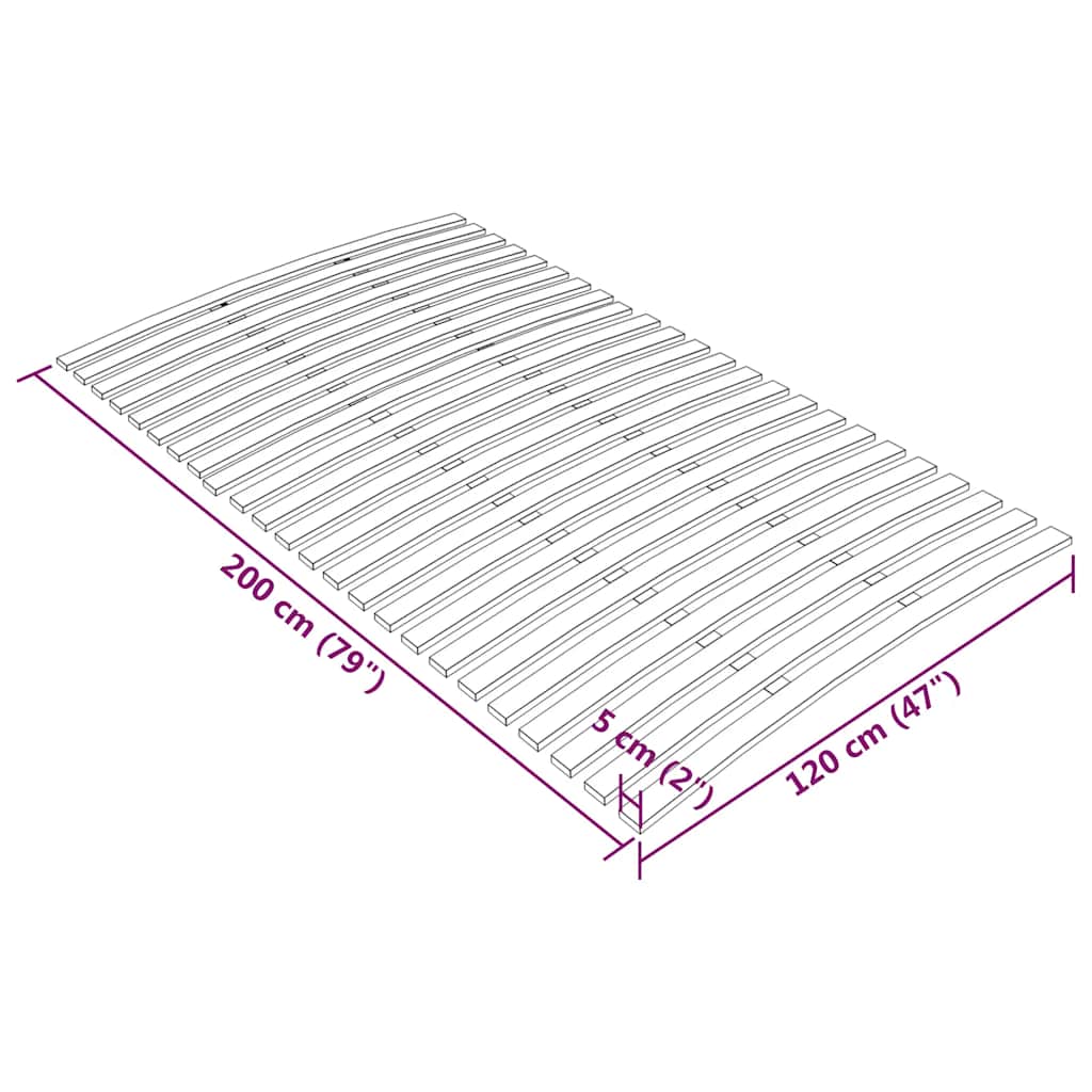 sengelameller til udskiftning med 24 lameller 120x200 cm