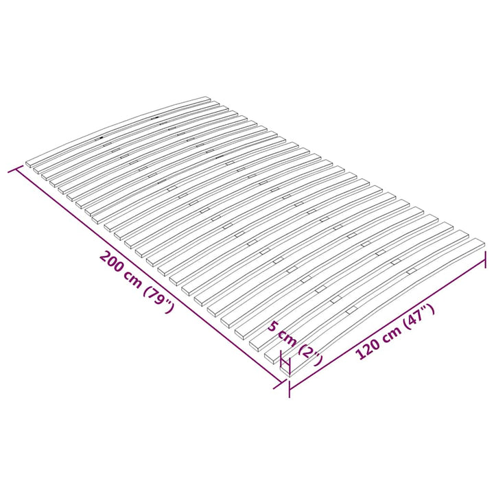sengelameller til udskiftning med 24 lameller 120x200 cm