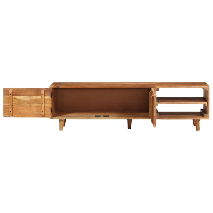 tv-bord 140x30x40 cm massivt akacietræ med honningfinish