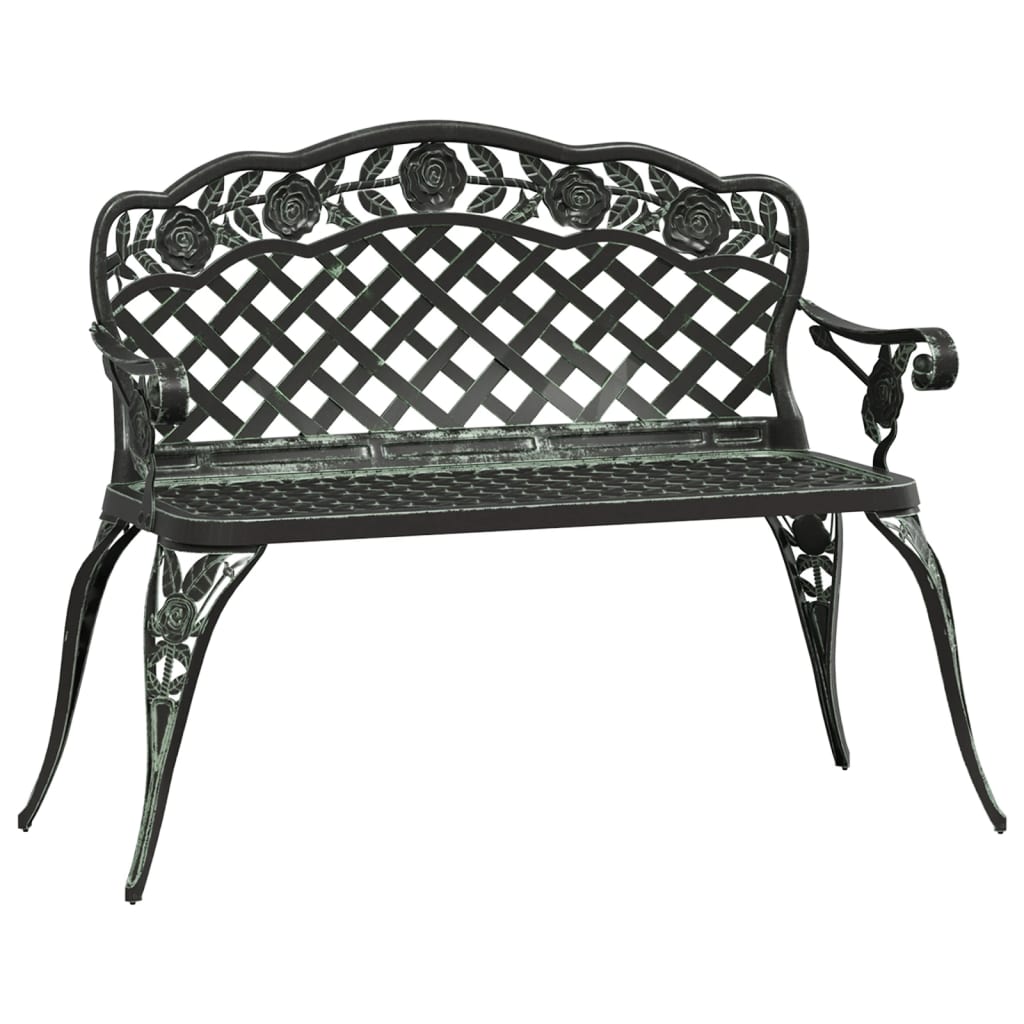havebænk 108 cm støbt aluminium grøn