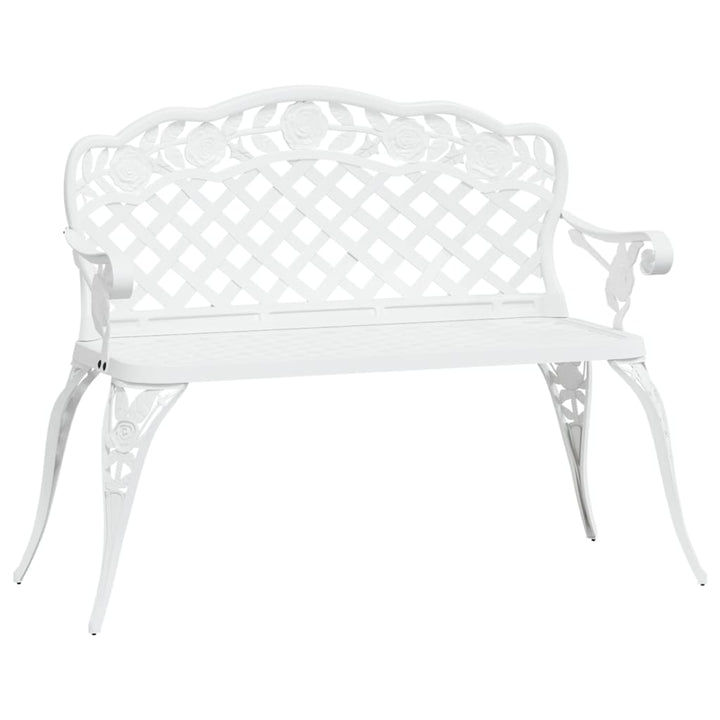 havebænk 108 cm støbt aluminium hvid