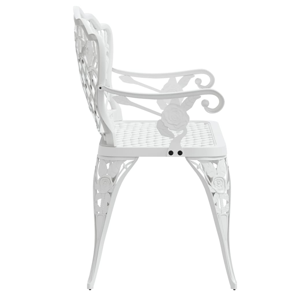 havebænk 108 cm støbt aluminium hvid
