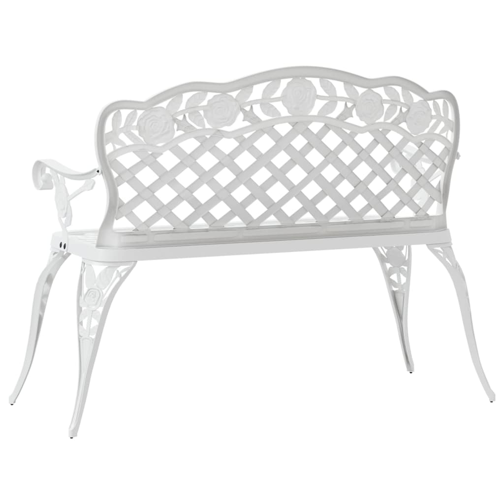 havebænk 108 cm støbt aluminium hvid