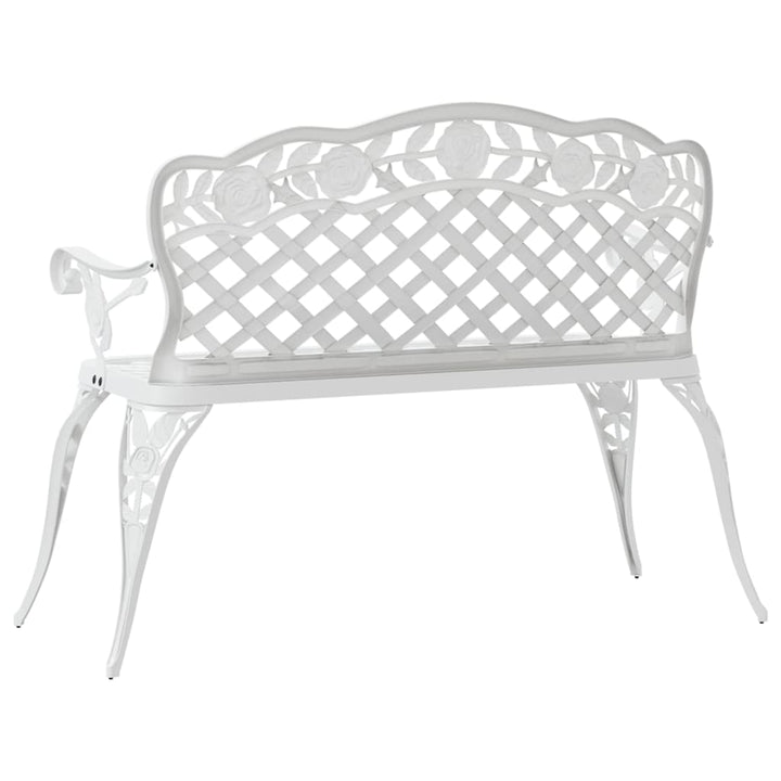 havebænk 108 cm støbt aluminium hvid