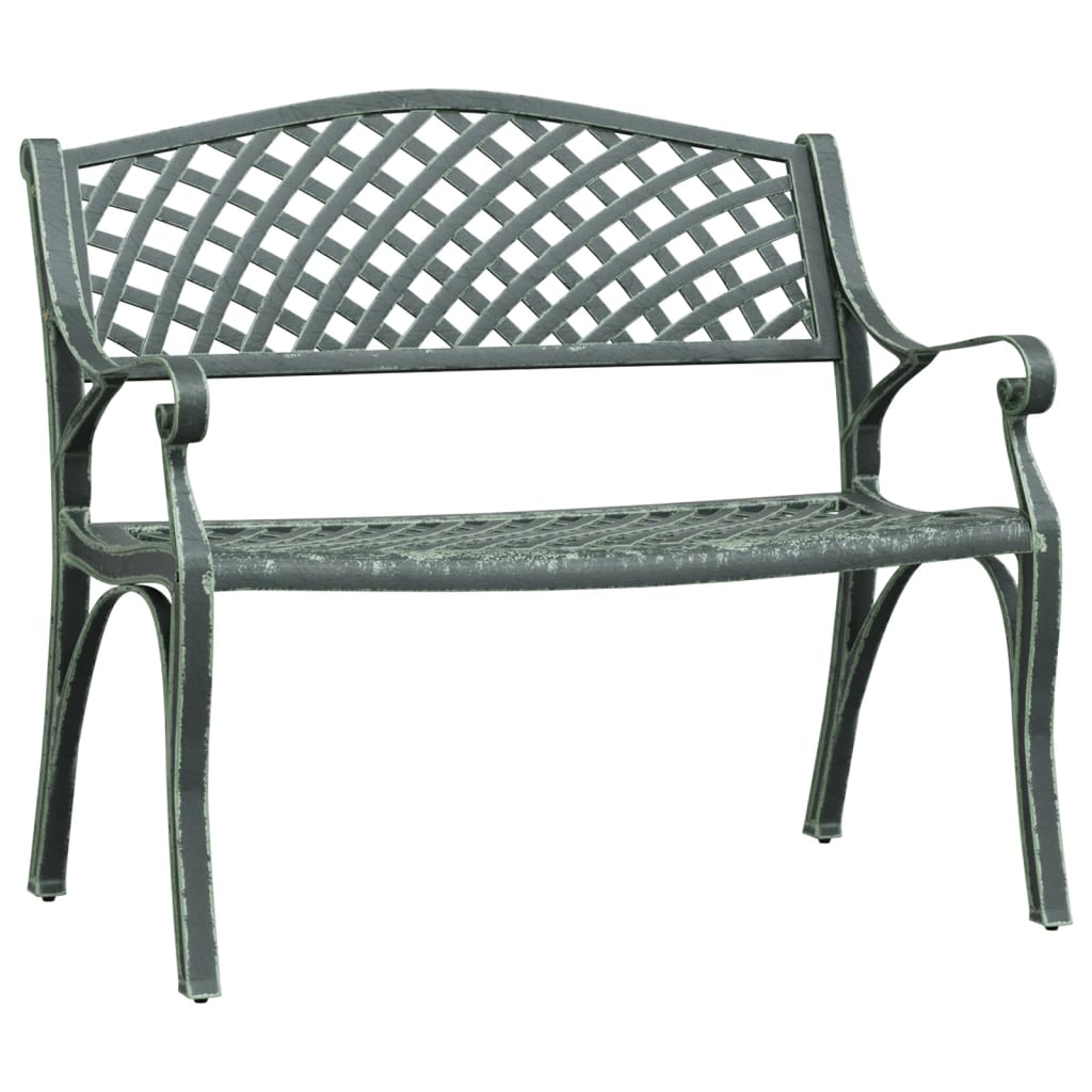 havebænk 102 cm støbt aluminium grøn