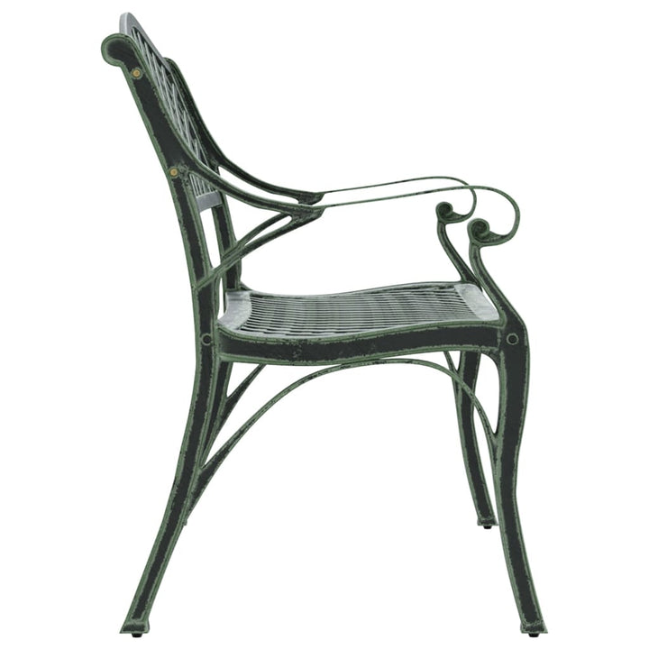 havebænk 102 cm støbt aluminium grøn