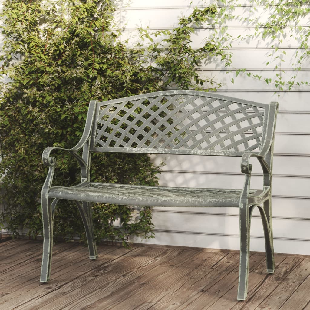 havebænk 102 cm støbt aluminium grøn