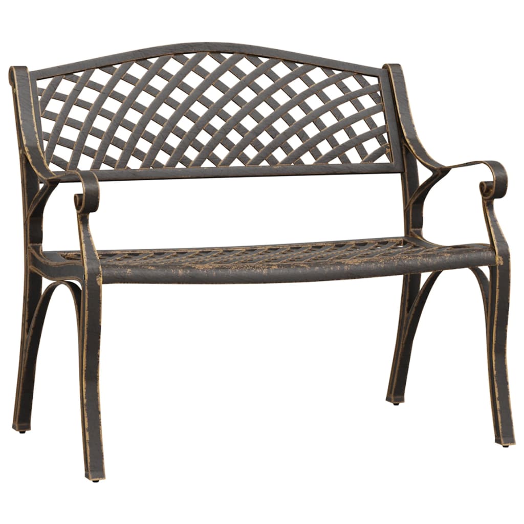 havebænk 102 cm støbt aluminium bronzefarvet