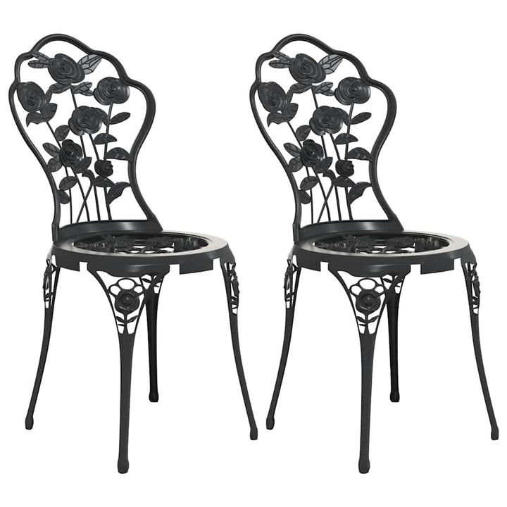 bistrostole 2 stk. støbt aluminium sort