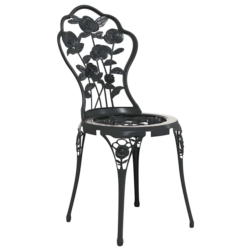 bistrostole 2 stk. støbt aluminium sort