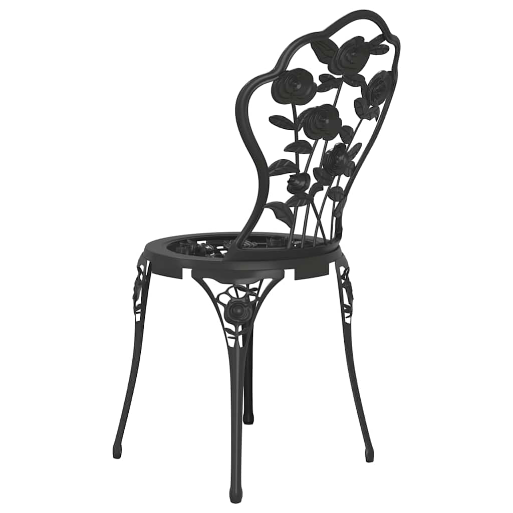 bistrostole 2 stk. støbt aluminium sort