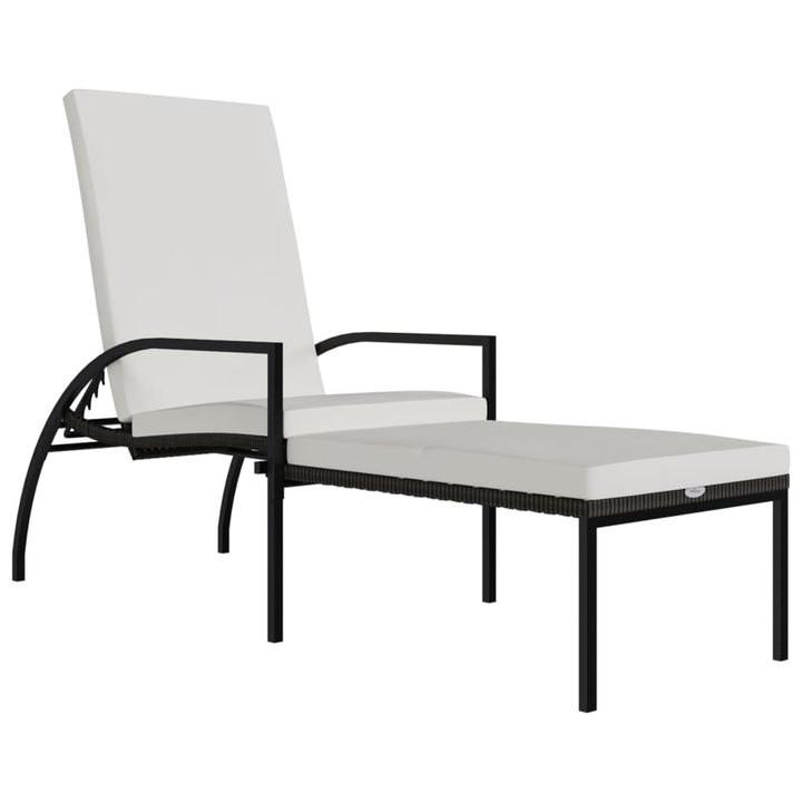 liggestol med fodskammel polyrattan brun