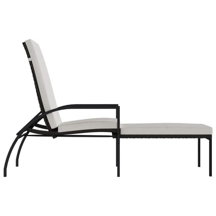 liggestol med fodskammel polyrattan brun