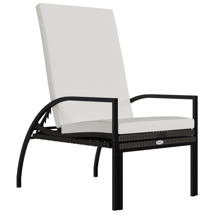 liggestol med fodskammel polyrattan brun