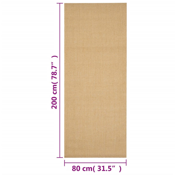 gulvtæppe 80x200 cm naturlig sisal