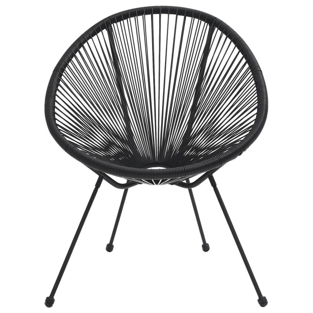 spisebordssæt til haven 5 dele sort